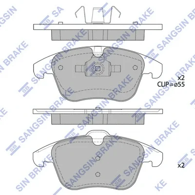 SP2101-F HIQ Комплект тормозных колодок, дисковый тормоз