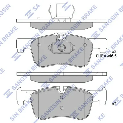 Комплект тормозных колодок, дисковый тормоз HIQ SP4043