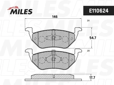 E110624 MILES Комплект тормозных колодок, дисковый тормоз