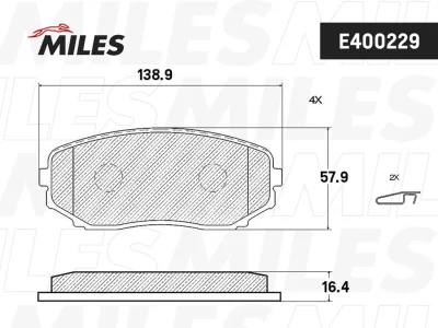 E400229 MILES Комплект тормозных колодок, дисковый тормоз