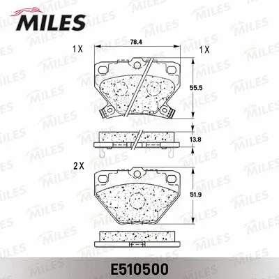 E510500 MILES Комплект тормозных колодок, дисковый тормоз