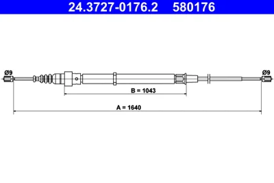 Тросик, cтояночный тормоз ATE 24.3727-0176.2