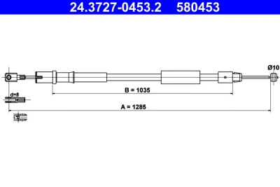 Тросик, cтояночный тормоз ATE 24.3727-0453.2
