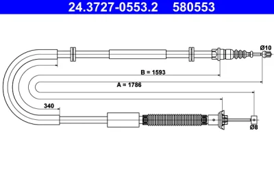 Тросик, cтояночный тормоз ATE 24.3727-0553.2