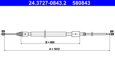 Тросик, cтояночный тормоз ATE 24.3727-0843.2