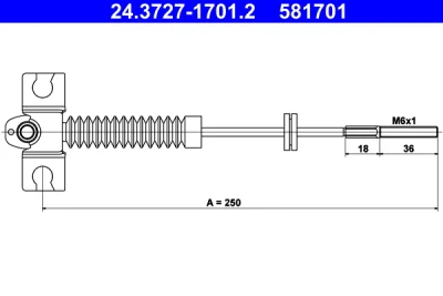 Тросик, cтояночный тормоз ATE 24.3727-1701.2