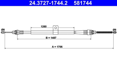 Тросик, cтояночный тормоз ATE 24.3727-1744.2