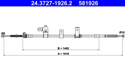 Тросик, cтояночный тормоз ATE 24.3727-1926.2