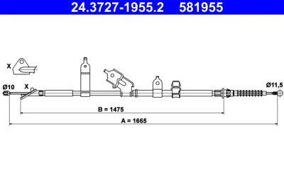 24.3727-1955.2 ATE Тросик, cтояночный тормоз