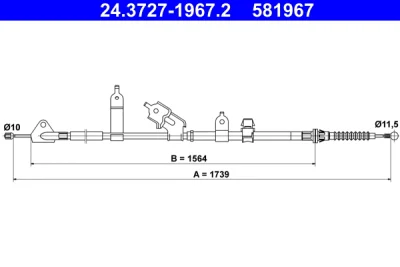 24.3727-1967.2 ATE Тросик, cтояночный тормоз