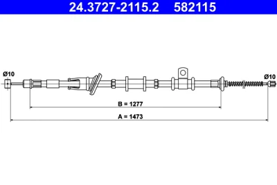 Тросик, cтояночный тормоз ATE 24.3727-2115.2