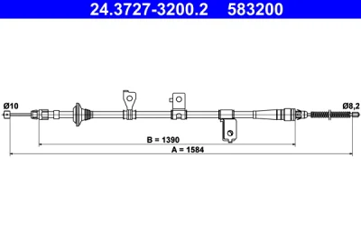 Тросик, cтояночный тормоз ATE 24.3727-3200.2