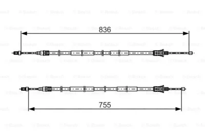 1 987 482 800 BOSCH Тросик, cтояночный тормоз