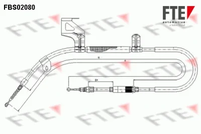 FBS02080 FTE Тросик, cтояночный тормоз