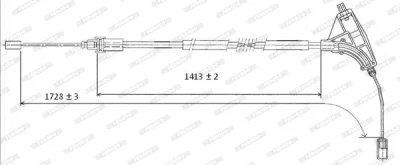 FHB432416 FERODO Тросик, cтояночный тормоз