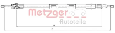 10.5971 METZGER Тросик, cтояночный тормоз