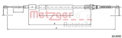 10.6043 METZGER Тросик, cтояночный тормоз