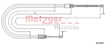 10.6697 METZGER Тросик, cтояночный тормоз