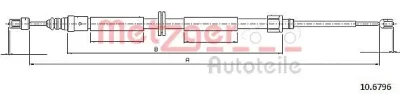 10.6796 METZGER Тросик, cтояночный тормоз