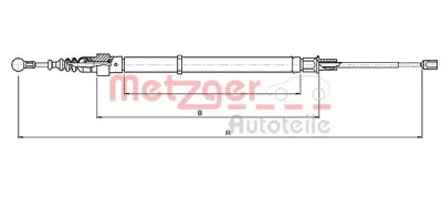 10.7139 METZGER Тросик, cтояночный тормоз