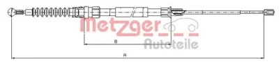 10.7518 METZGER Тросик, cтояночный тормоз