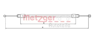 10.7633 METZGER Тросик, cтояночный тормоз