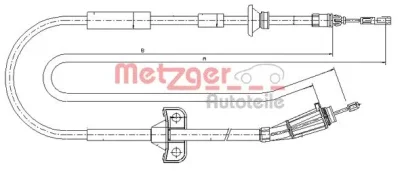 10.8065 METZGER Тросик, cтояночный тормоз