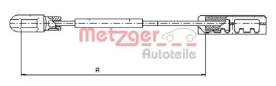 11.5935 METZGER Тросик, cтояночный тормоз