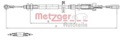 1171.7 METZGER Тросик, cтояночный тормоз