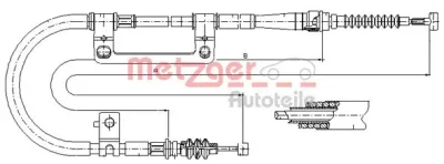 17.6042 METZGER Тросик, cтояночный тормоз