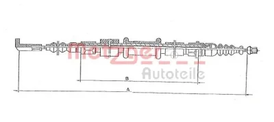 251.25 METZGER Тросик, cтояночный тормоз