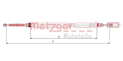 491.4 METZGER Тросик, cтояночный тормоз