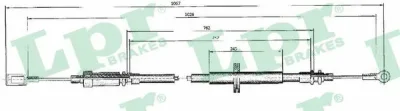 C0524B LPR/AP/RAL Тросик, cтояночный тормоз