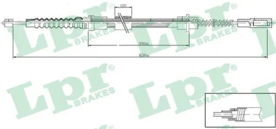 Тросик, cтояночный тормоз LPR/AP/RAL C0647B