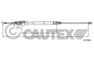 468239 CAUTEX Тросик, cтояночный тормоз