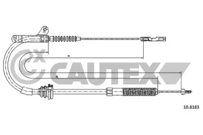 762878 CAUTEX Тросик, cтояночный тормоз