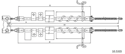 10.5335 CABOR Тросик, cтояночный тормоз