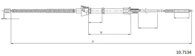 10.7134 CABOR Тросик, cтояночный тормоз