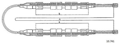 10.741 CABOR Тросик, cтояночный тормоз