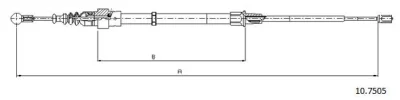 10.7505 CABOR Тросик, cтояночный тормоз