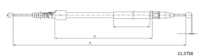11.5758 CABOR Тросик, cтояночный тормоз