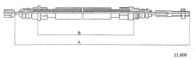 11.608 CABOR Тросик, cтояночный тормоз