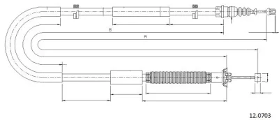 12.0703 CABOR Тросик, cтояночный тормоз