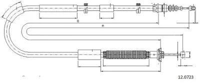 12.0723 CABOR Тросик, cтояночный тормоз
