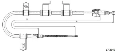 17.2540 CABOR Тросик, cтояночный тормоз