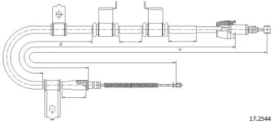 17.2544 CABOR Тросик, cтояночный тормоз