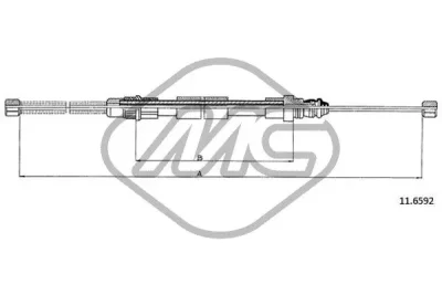 Тросик, cтояночный тормоз METALCAUCHO 83040