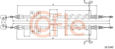 10.5345 COFLE Тросик, cтояночный тормоз