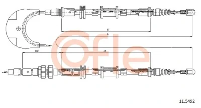 11.5492 COFLE Тросик, cтояночный тормоз