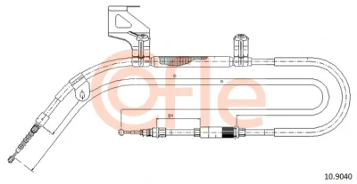 92.10.9040 COFLE Тросик, cтояночный тормоз
